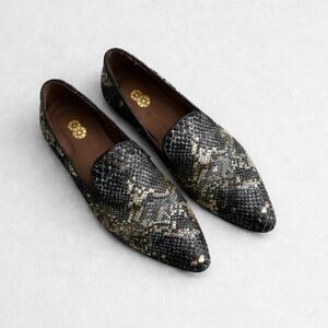 8 by Yoox Snakeskin Leather Pointed Toe Loafers EU 38 / US 7.5 | NWT